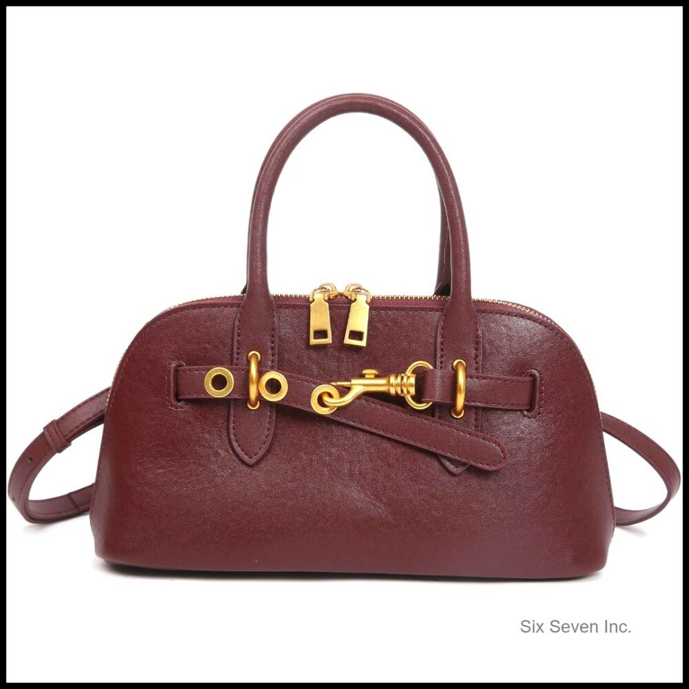 Genuine Leather Crossbody Bag Top Handle Satchel Shoulder Purse
